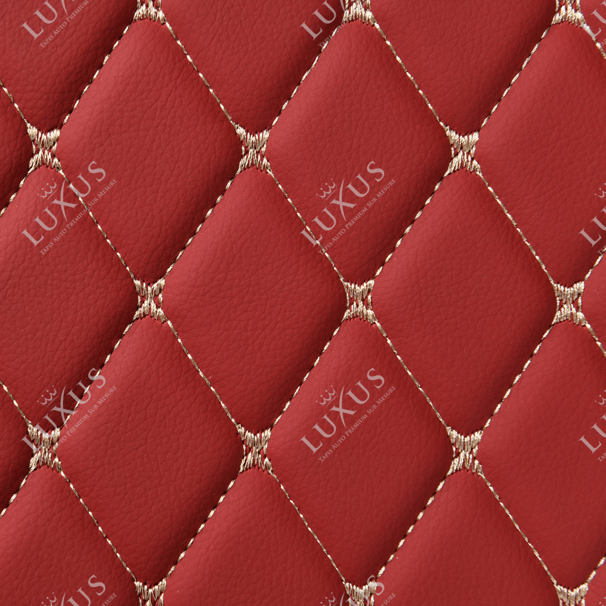 Tapis de Sol 3D sur Mesure Premium Luxus – Motif Losange Rouge Cerise