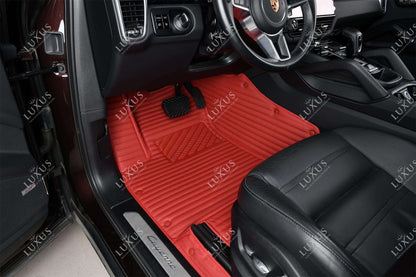 Luxus Tapis de Sol Premium 3D sur Mesure – Motif Bandes Rouge Cerise