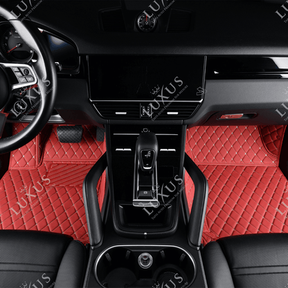 Tapis de Sol 3D sur Mesure Premium Luxus – Motif Losange Rouge Cerise