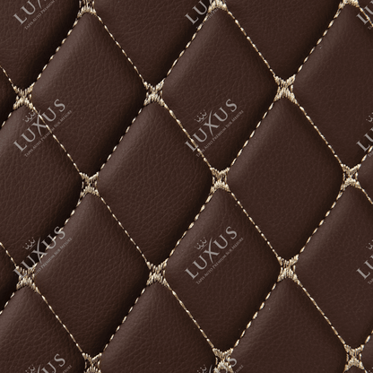 Tapis de Sol 3D sur Mesure Premium Luxus – Motif Losange Marron Chocolat