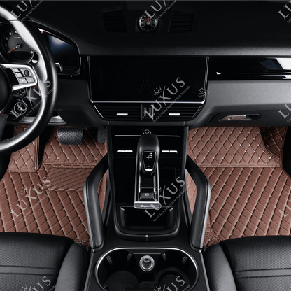 Tapis de Sol 3D sur Mesure Premium Luxus – Motif Losange Marron Chocolat