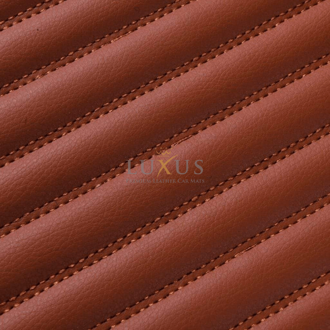 Luxus Tapis de Sol 3D sur Mesure – Motif Bandes Marron Caramel