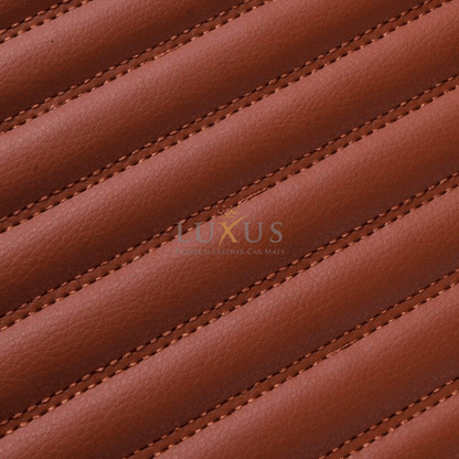 Luxus Tapis de Sol 3D sur Mesure – Motif Bandes Marron Caramel