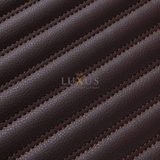 Luxus Tapis de Sol Premium 3D sur Mesure – Motif Bandes Marron Chocolat