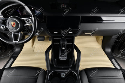 Luxus Tapis de Sol Premium 3D sur Mesure – Motif Bandes Beige Crème