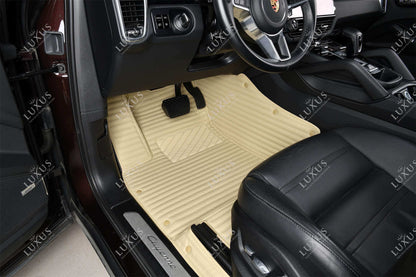 Luxus Tapis de Sol Premium 3D sur Mesure – Motif Bandes Beige Crème