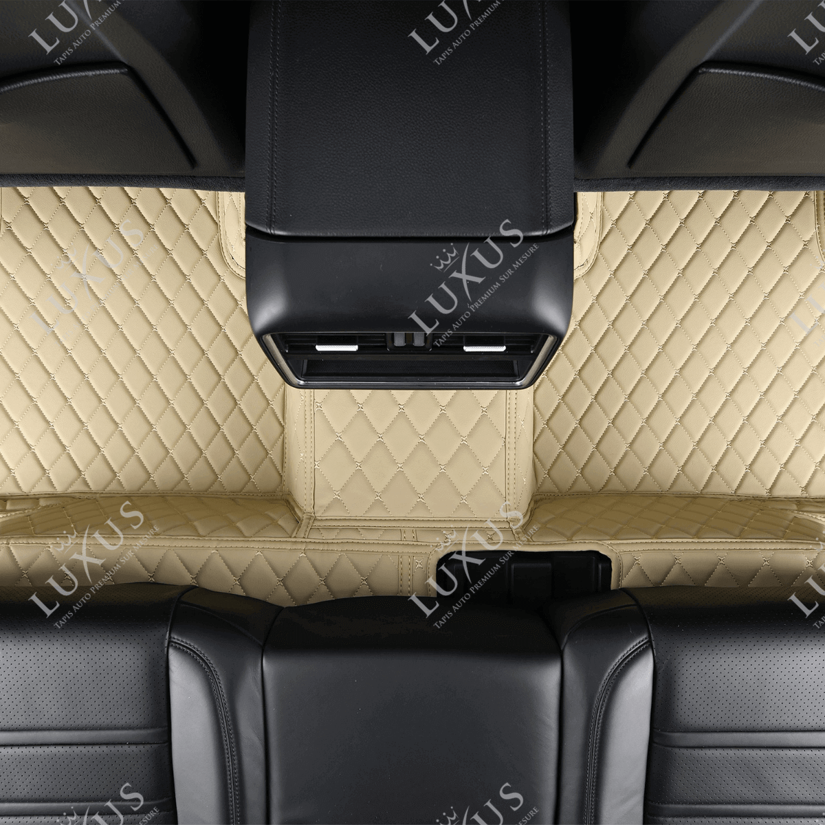 Tapis de Sol 3D sur Mesure Premium Luxus – Motif Losange Beige Crème