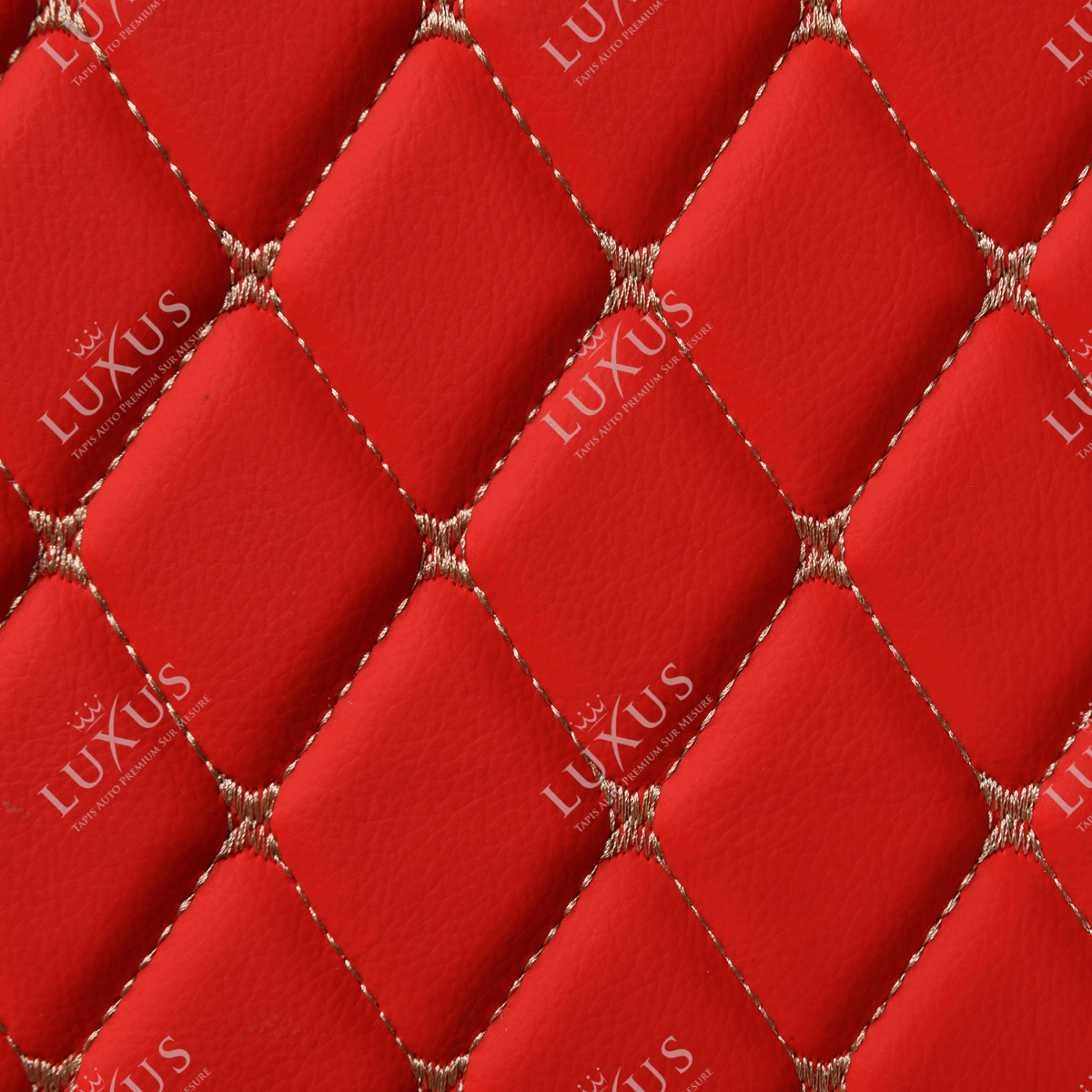 Tapis de Sol 3D sur Mesure Premium Luxus – Motif Losange Rouge Ferrari