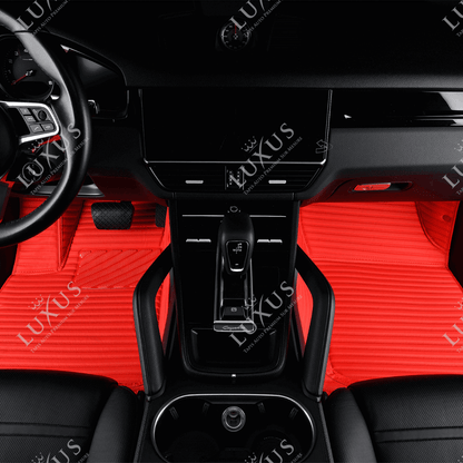 Tapis de Sol Premium Sur Mesure en 3D | Motif Bandes | Rouge Ferrari