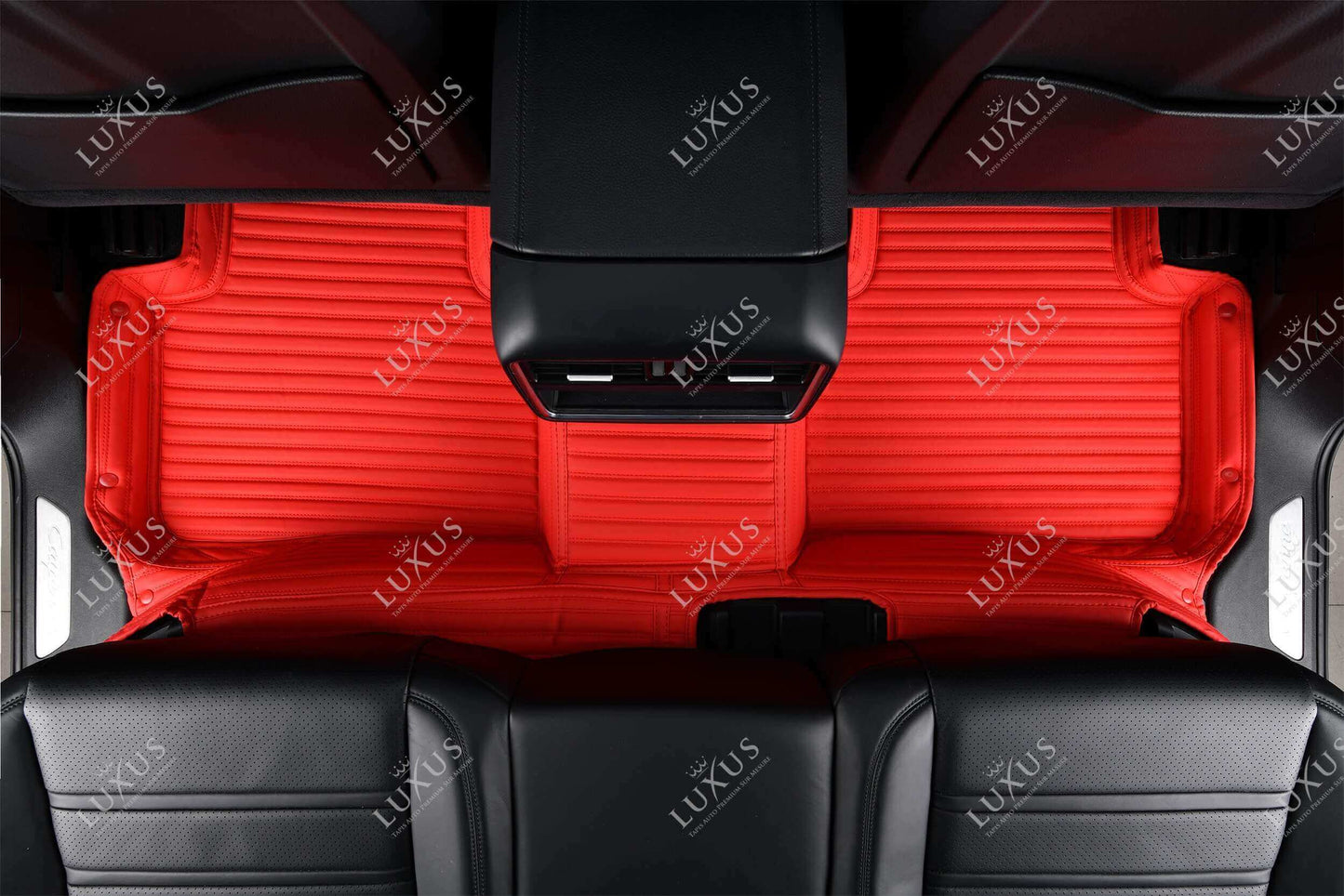 Tapis de Sol Premium Sur Mesure en 3D | Motif Bandes | Rouge Ferrari