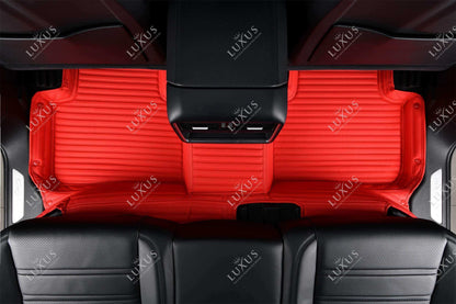 Tapis de Sol Premium Sur Mesure en 3D | Motif Bandes | Rouge Ferrari