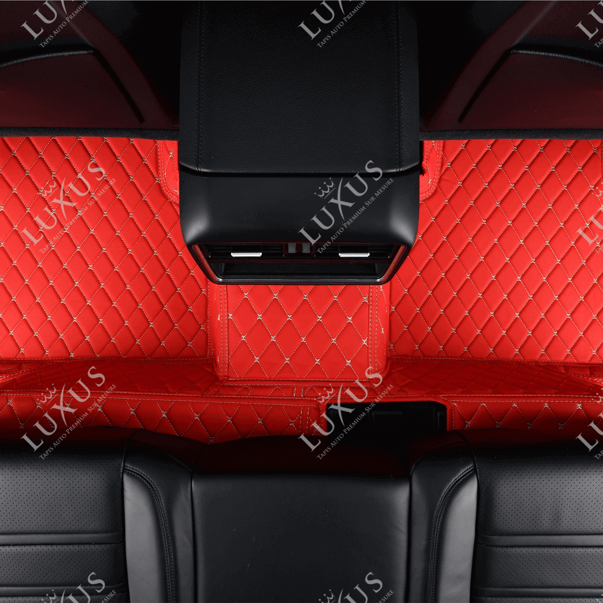 Tapis de Sol 3D sur Mesure Premium Luxus – Motif Losange Rouge Ferrari