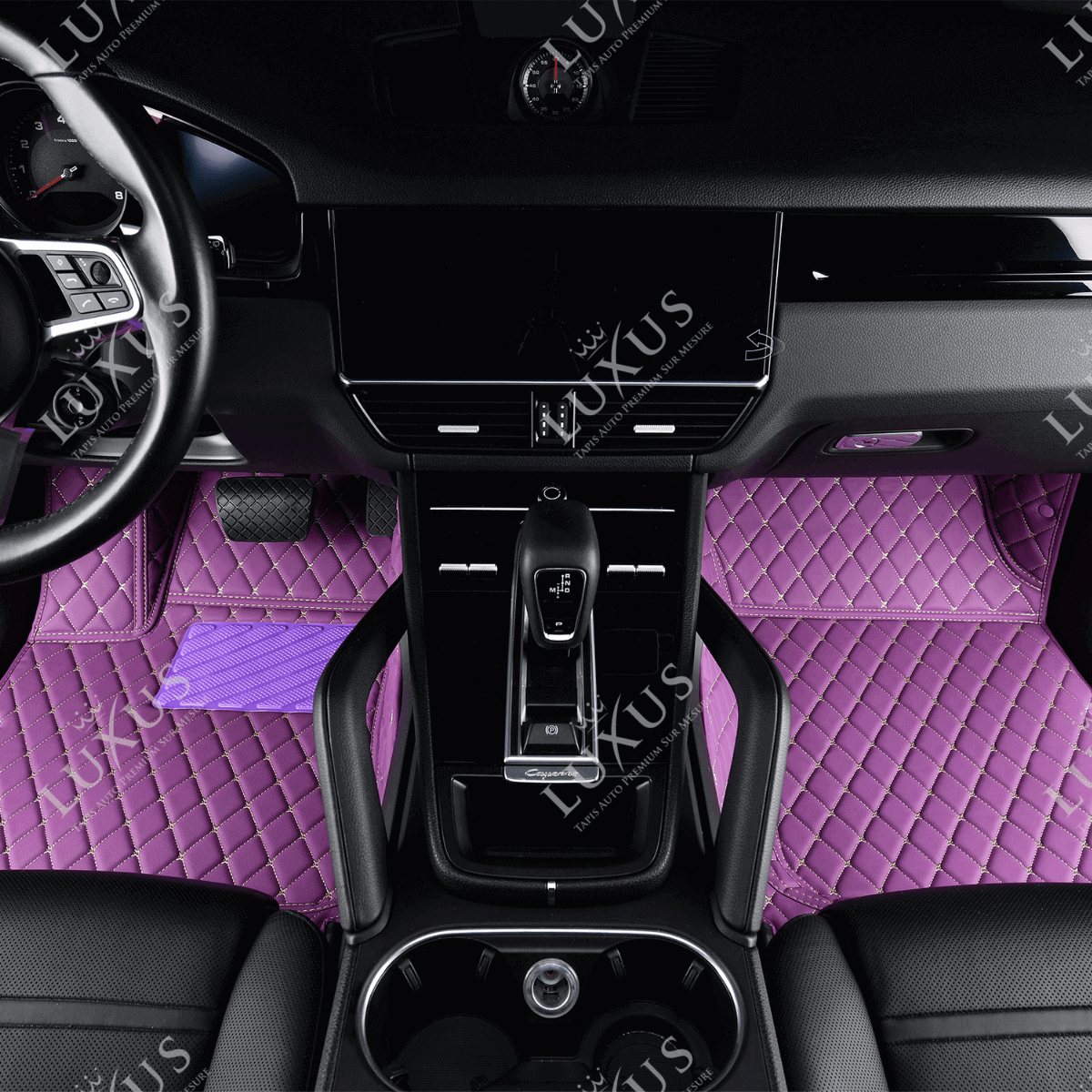 Tapis de Sol 3D sur Mesure Premium Luxus – Motif Losange Mauve Lavande