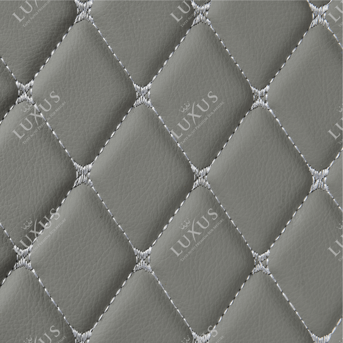 Tapis de Sol 3D sur Mesure Premium Luxus – Motif Losange Gris Perle