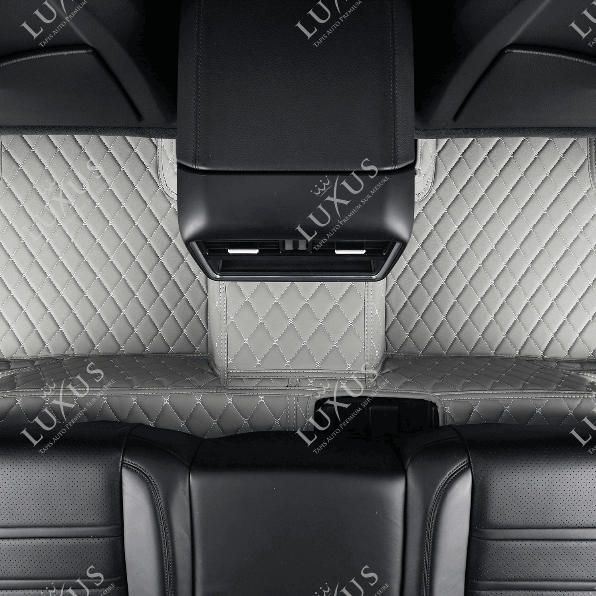 Tapis de Sol 3D sur Mesure Premium Luxus – Motif Losange Gris Perle