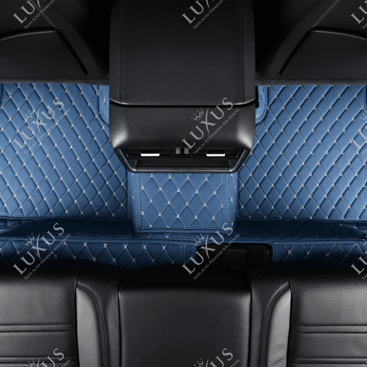 Tapis de Sol 3D sur Mesure Premium Luxus – Motif Losange Bleu Vintage